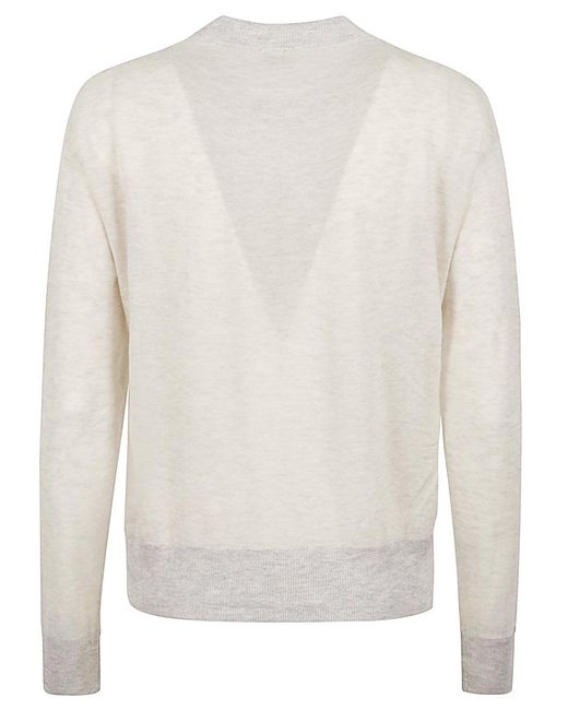 C.t. Plage White Cashmere Crewneck Sweater