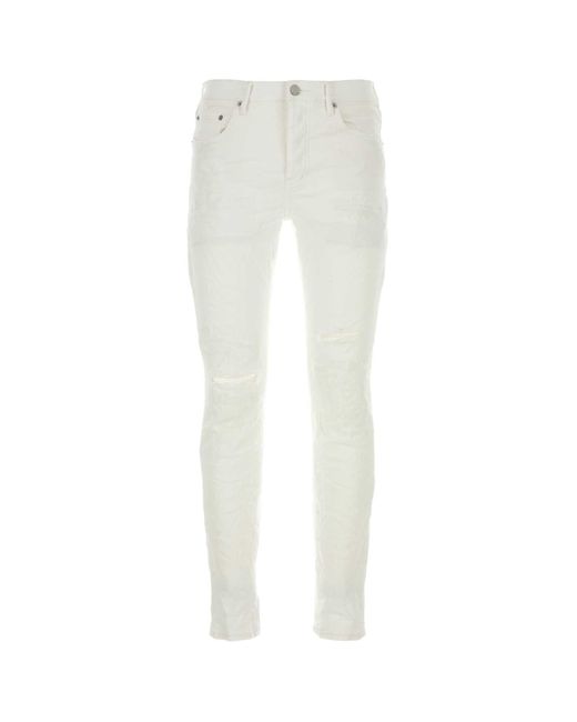 Purple Denim White Denim Denim P001 Jeans for men