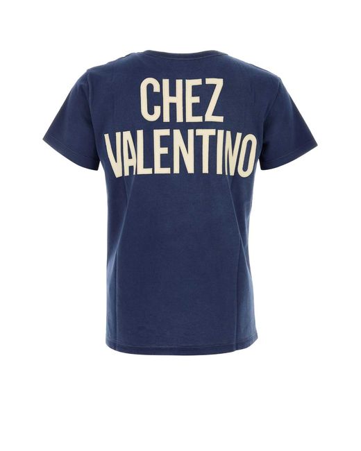 Valentino Garavani Blue Cotton T-Shirt for men