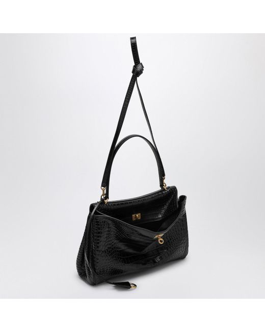 ショルダーバッグ・ポシェット BALENCIAGA COCCO-PRINT BLACK CALFSKIN MEDIUM RODEO BAG Balenciaga Cocco Print Calfskin Medium Rodeo Bag in Black | Lyst