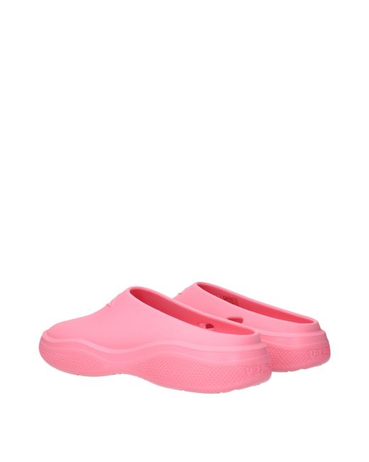 Prada Pink Mellow Clogs And Mules Rubber/Begonia