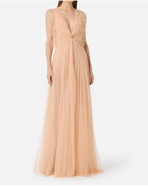 Elisabetta Franchi Natural Carpet Dress