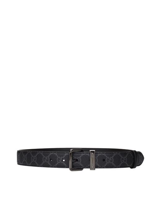 Gucci Black Emblem Belt Fabric