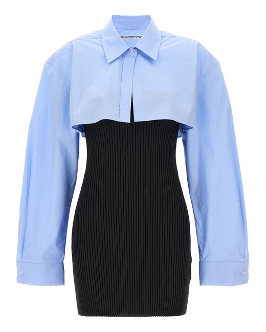 Alexander Wang Blue Twin Set Dress + Shirt