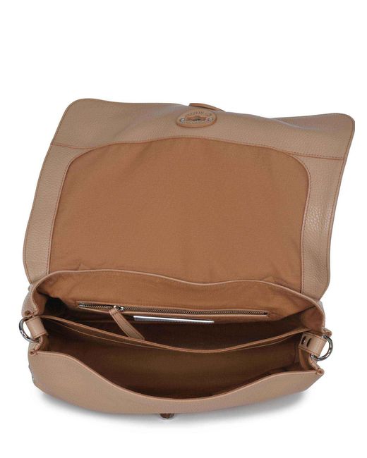 Zanellato Brown "Postina Daily M" Bag Made Of Hammered Leather