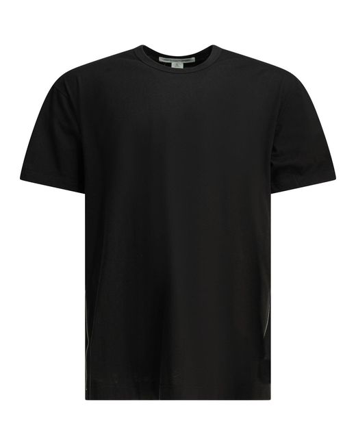 Comme des Garçons Black Crew Neck T Shirt With Zipper Detail