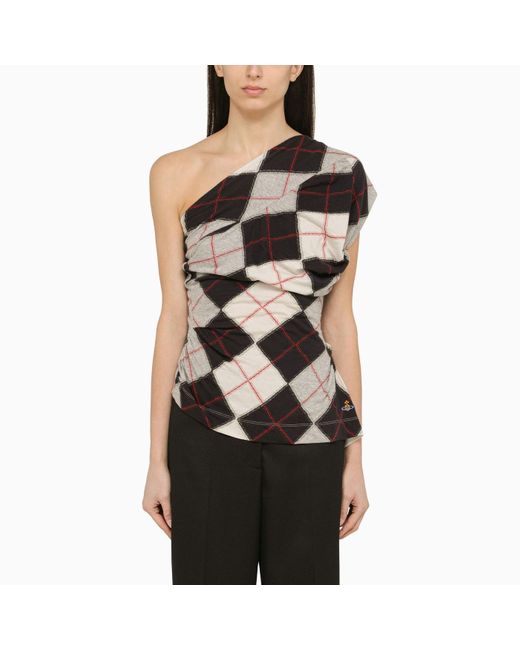 Vivienne Westwood Black One-Shoulder Andalouse Shirt