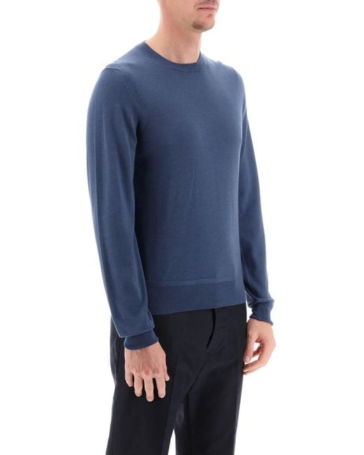 Light Silk Cashmere Sweater Tom Ford de hombre de color Blue