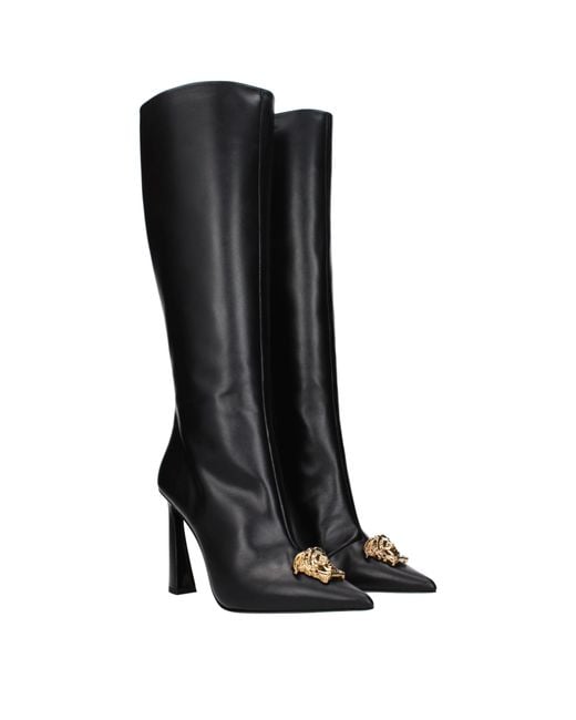 Versace Black Leather Boots