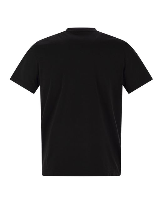 Moncler Black T Shirt With Faded Logo Motif for men