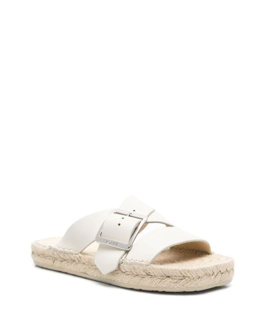 Loewe White Petal Leather Sandals