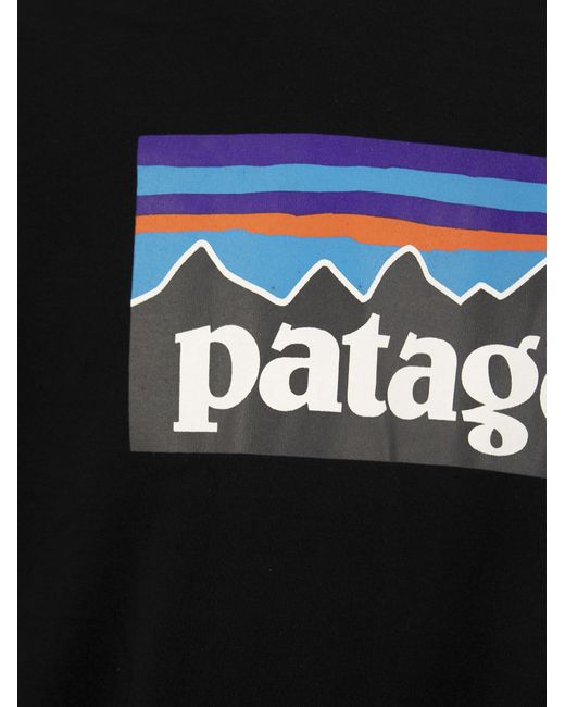 Maglietta di cotone riciclato della di Patagonia in Black