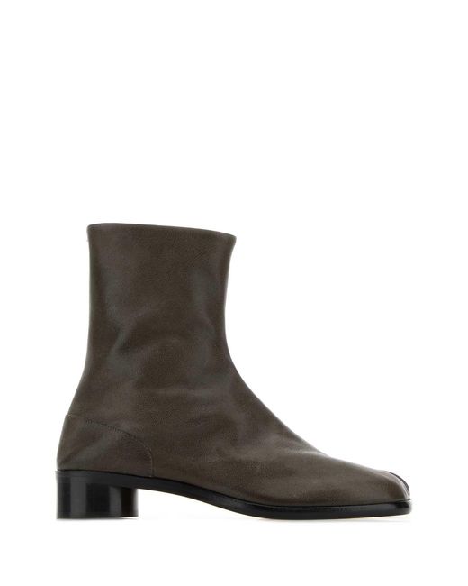 Maison Margiela Brown Leather Tabi Ankle Boots for men