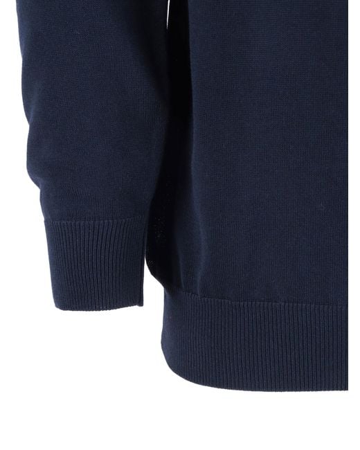 SLOWEAR ZANONE Blue Giro Ml Cotton Sweater for men