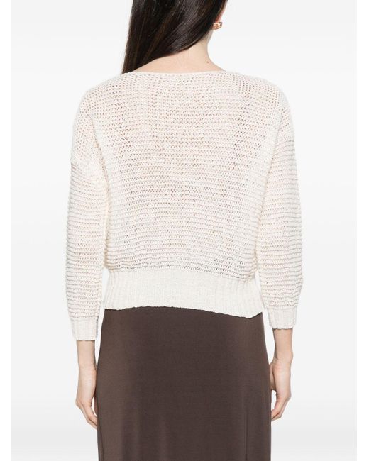 Base London White Cotton Blend Sweater
