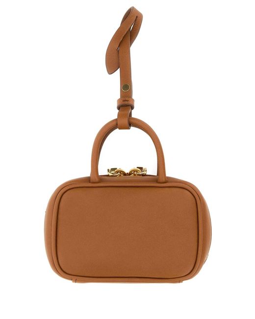 Miu Miu Brown Camel Leather Beau Keyring Necessaire