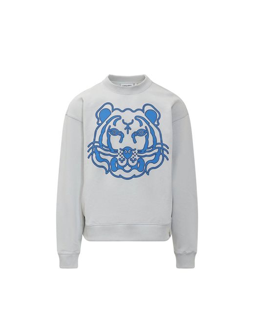 KENZO Blue Printed Tiger Sweatshirt for men