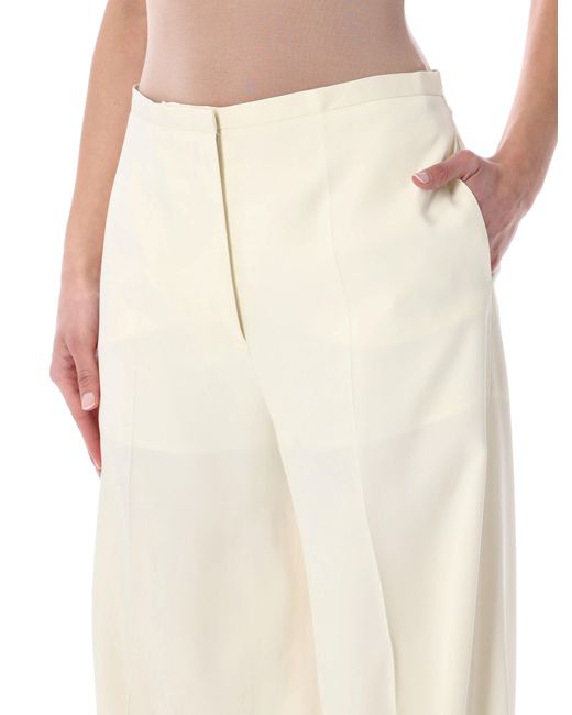 Alberta Ferretti Natural Alberta Ferretti Wide-Leg Trousers