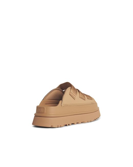 Ugg Brown 'Goldenglow' Pantoffeln in Beige Stoffmischung