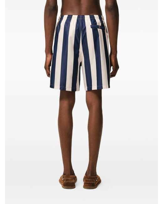 AMI Blue Long Stripes Swimsuit