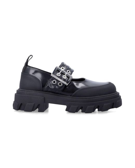Ganni Blue Cleated Ballerina Shoes