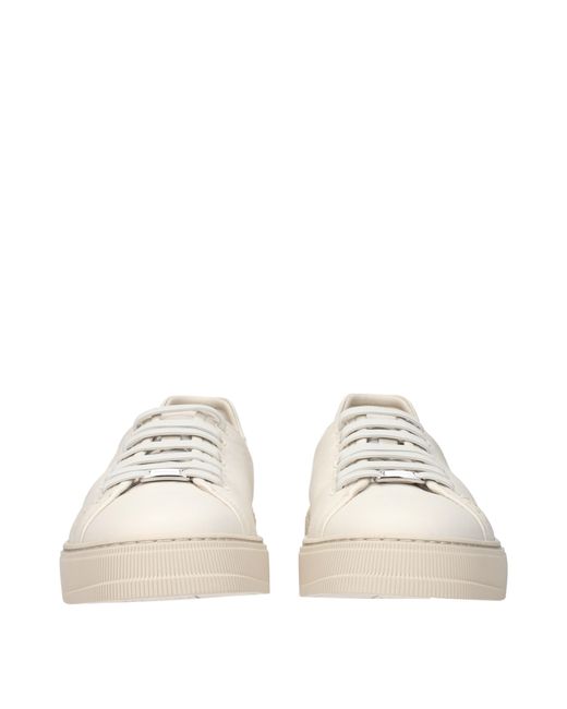 Ferragamo Natural Sneakers Bruce Leather/Mascarpone for men