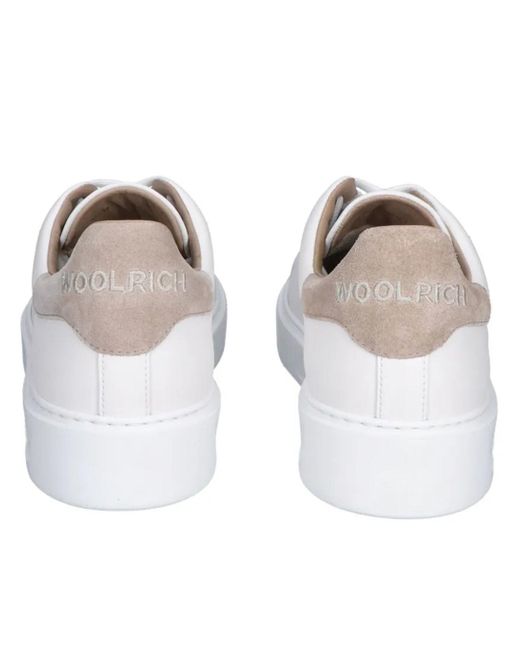 Woolrich White Classic Court Shoes for men