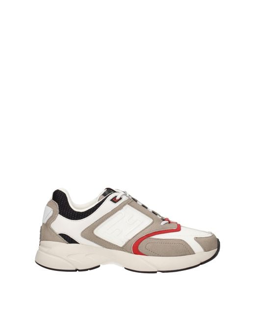 Fendi Pink Sneakers Faster Uomo Tessuto Bianco/Fango for men