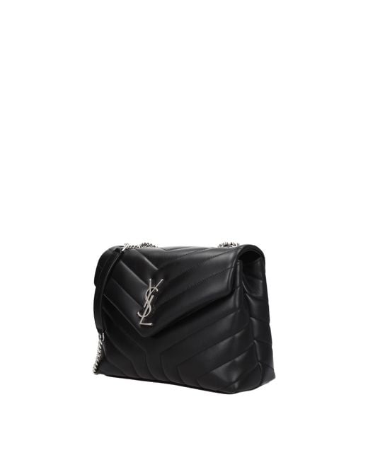 Saint Laurent Black Borse A Spalla Loulou Donna Pelle Nero
