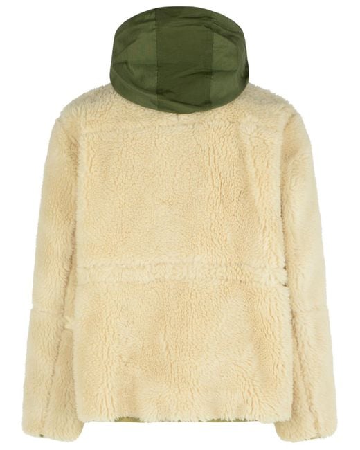 Sacai Green 'Sherling' Wool Blend Jacket