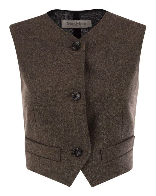 Max Mara Brown Bikini1234 Wool Felt Waistcoat
