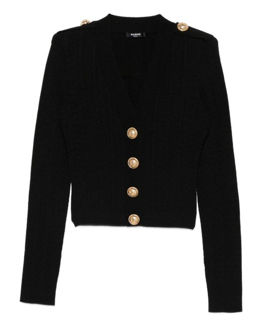 Cárdigan de cuello V Balmain de color Black
