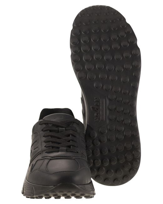 Hogan Black Hyperlight Leather Trainers for men