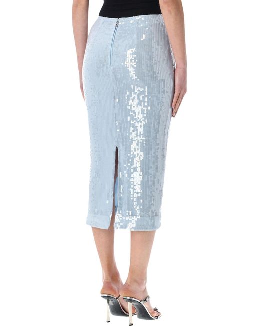 ROTATE BIRGER CHRISTENSEN Blue High-Waisted Sequin Mini Skirt For Elevated Occasions