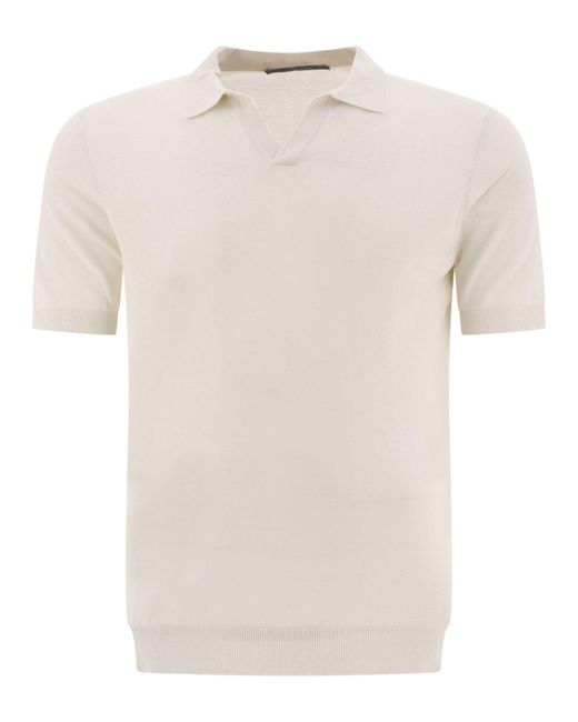 Tagliatore Silk Polo -Hemd in White für Herren
