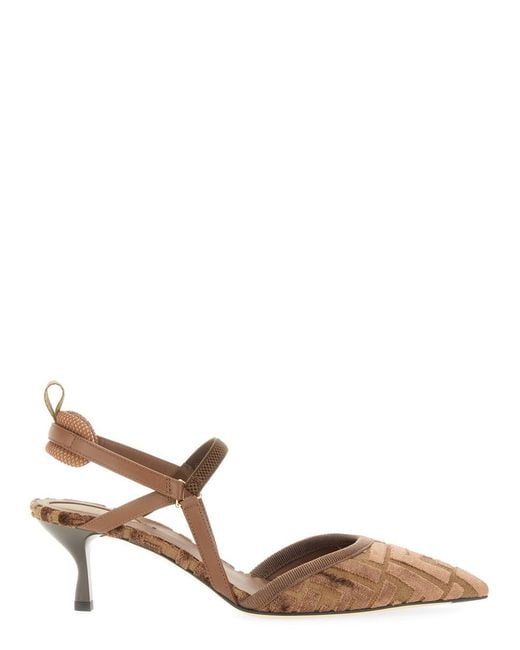 Fendi Brown Slingback Shoe "hummingbird Lite"