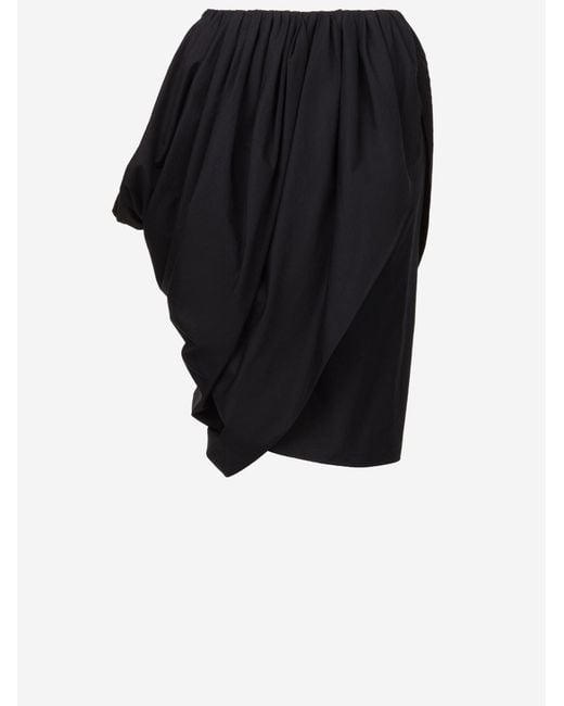 Chloé Black Cotton Poplin Wrap Skirt