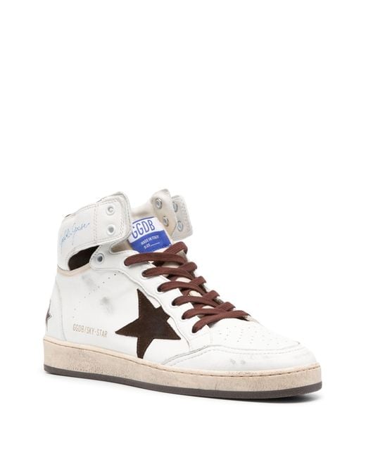 Golden Goose Deluxe Brand White Sky Star Nappa Upper And Spur Nylon Tongue Suede Star for men