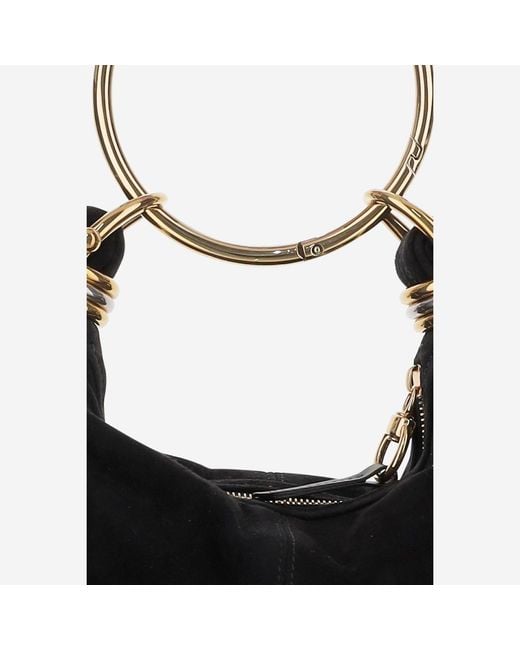 Chloé Black Mini Bracelet Hobo Leather Bag