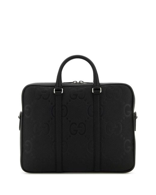 Gucci Black Leather Briefcase for men