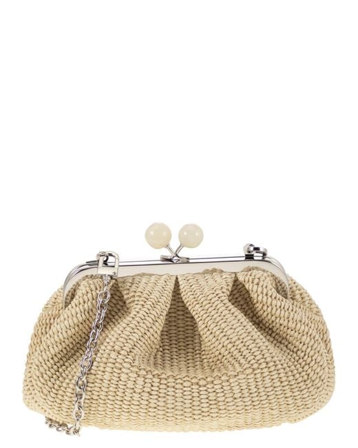 Palmas Rafia Effect Pastry Bag di Weekend by Maxmara in Natural