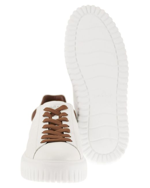 Hogan White H Stripes Sneakers for men