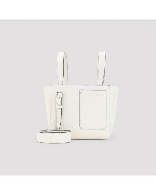 Valextra White Mini Bucket Handbag