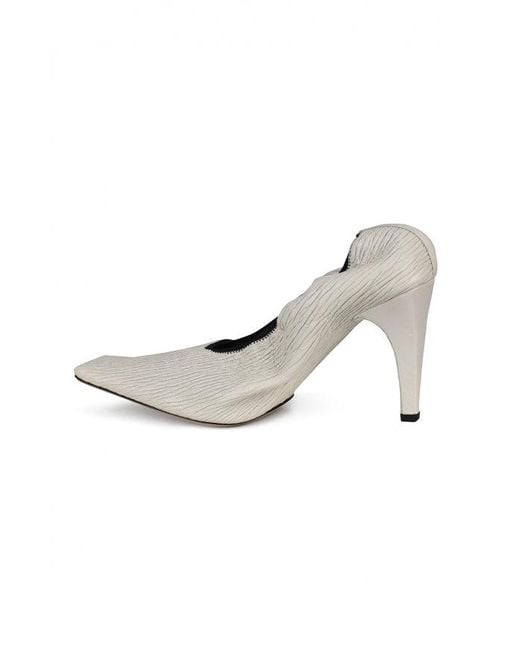 Bottega Veneta White Crunch Pumps