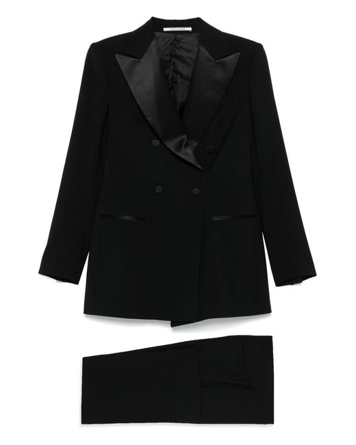 Tagliatore Black Wool Double-Breasted Suit
