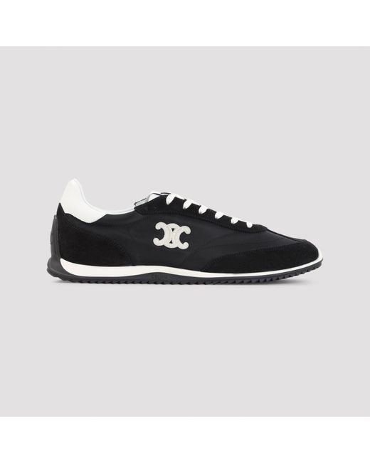 Céline Black Low Lace-Up Sneaker With Signature Motif