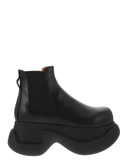 Marni Black Leather Chelsea Boot