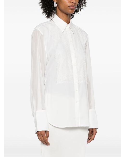 Helmut Lang White Relaxed Lace Shirt
