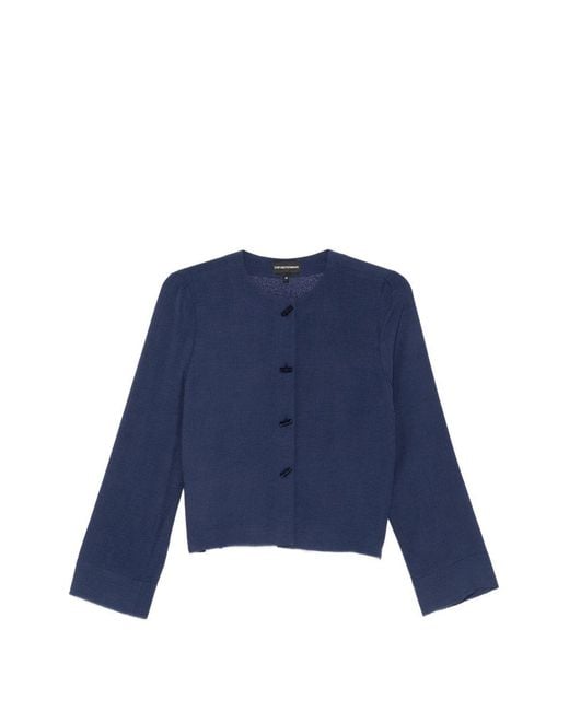 Emporio Armani Blue Crewneck Blouse