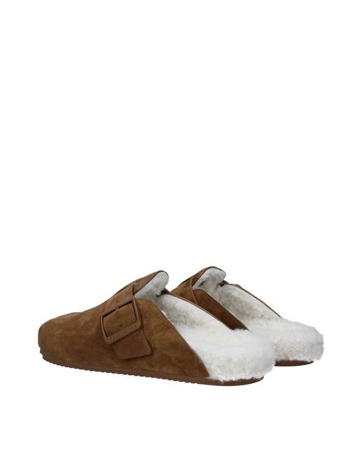 Balenciaga Brown Slippers And Hooves Suede/Optical